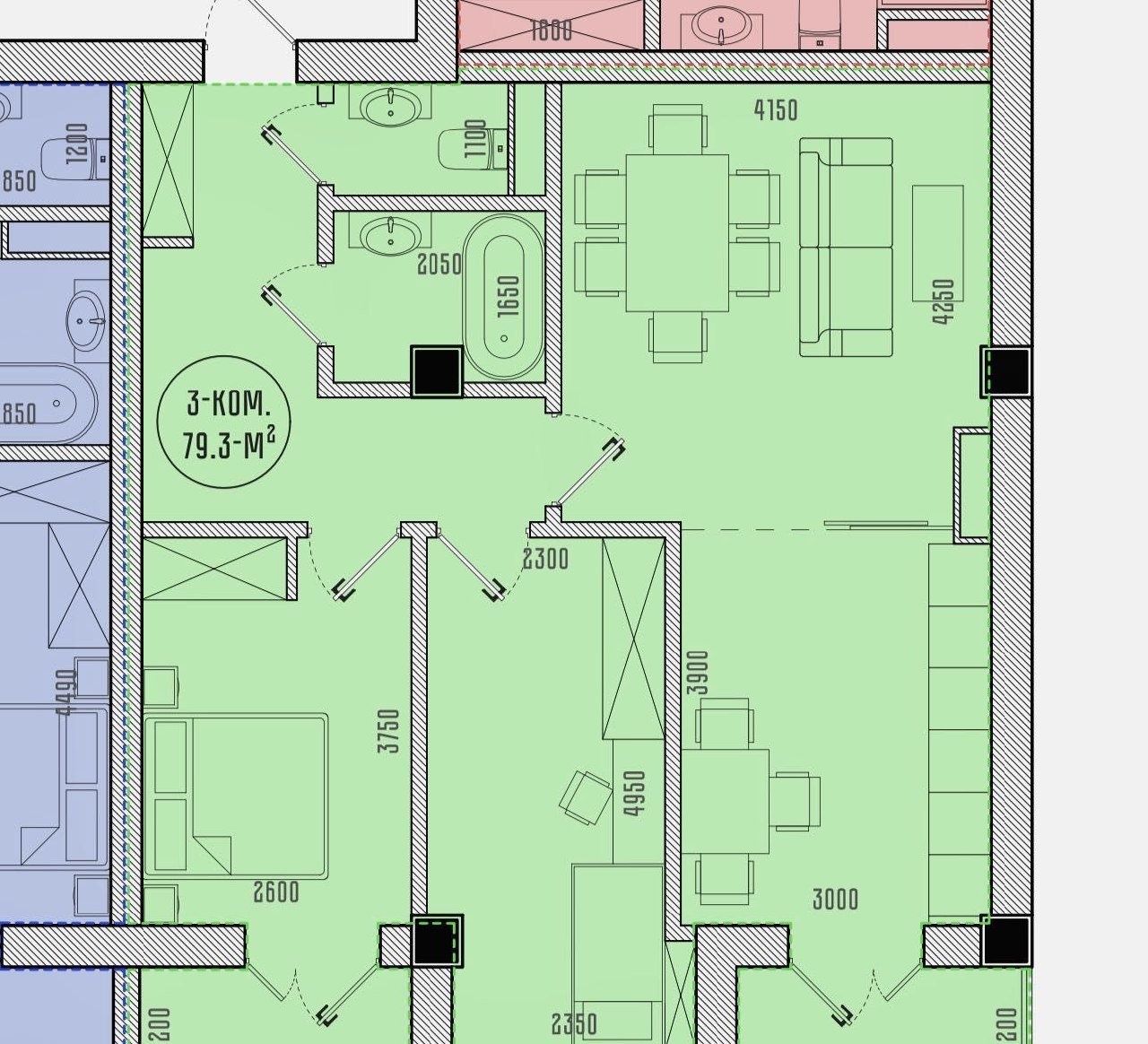 Sotiladi 3 xonali xonadon, 79.3 m² · Binkat · Yakkasaroy — surat 1