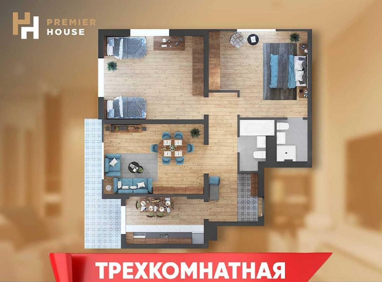 For sale 3-room apartment, 96.1 m² · Piramit Tower · Yakkasaray — photo 5