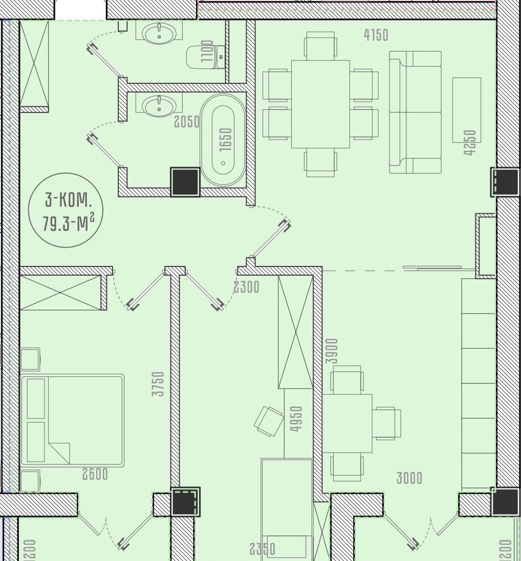 For sale 3-room apartment, 80 m² · Binkat · Yunusabad — photo 4