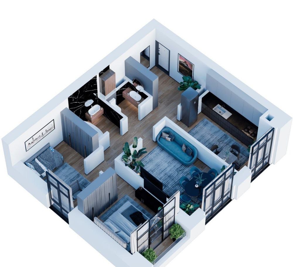Продаётся 3-комн. квартира, 75.5 м² · ЖК Grandcit · Яшнабад — фото 2