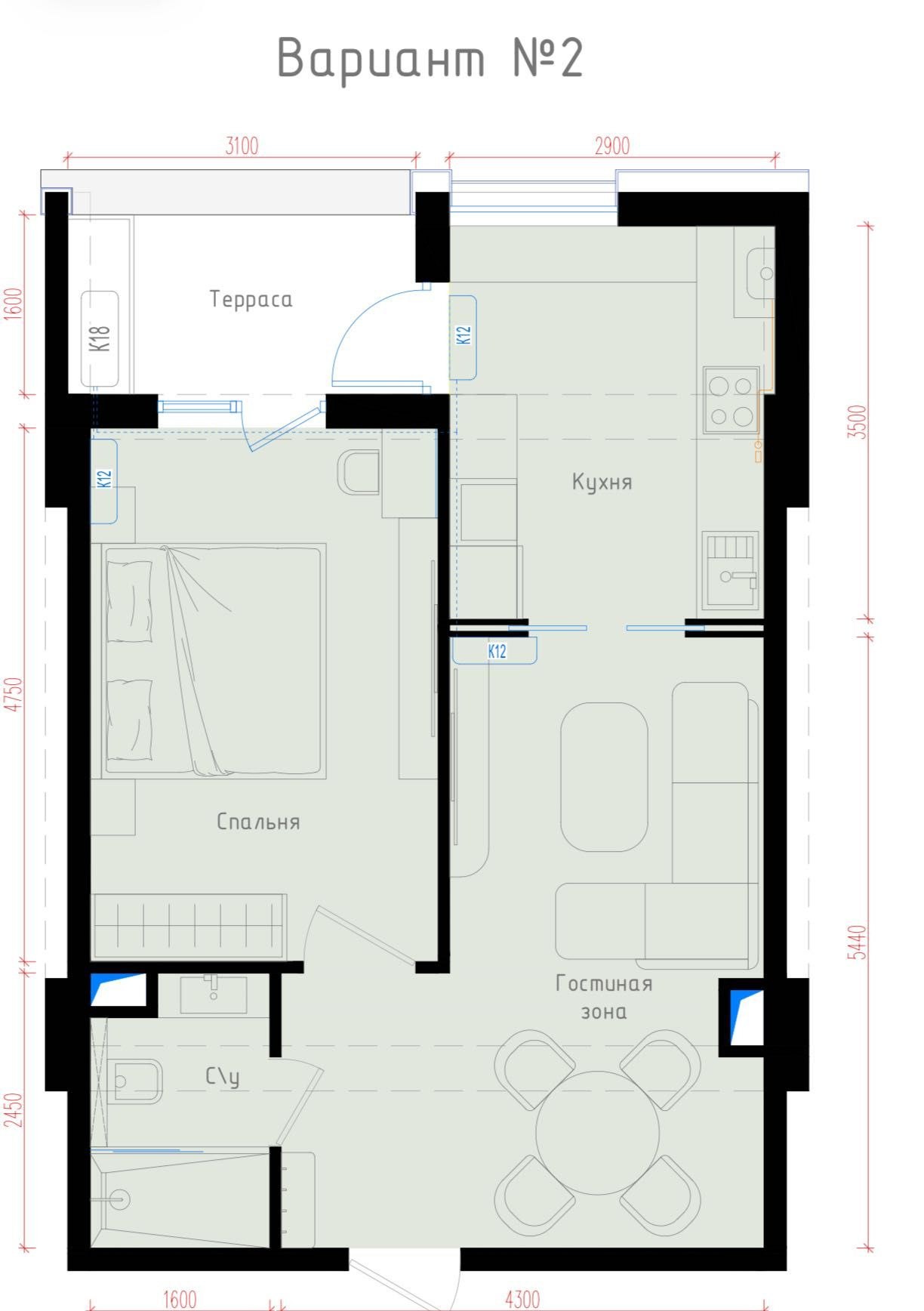 For sale 2-room apartment, 54.5 m² · Nafassebzor · Shaykhantakhur — photo 5