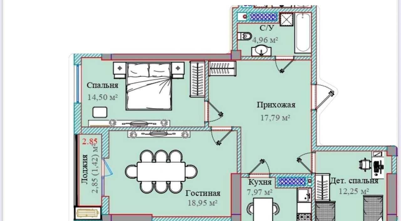 For sale 3-room apartment, 78 m² · Mirzo-Ulugbek — photo 5