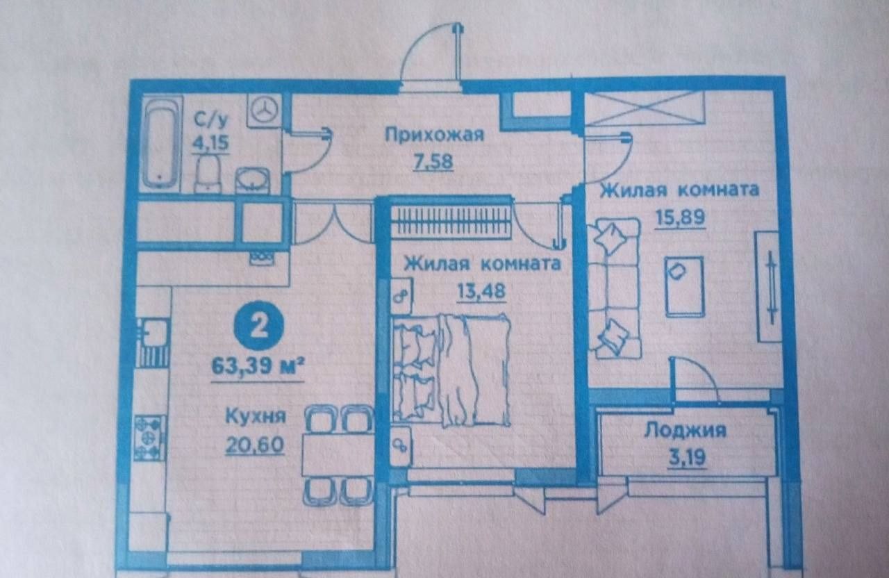 Продаётся 2-комн. квартира, 64 м² · ЖК Regnum Plaza · Мирзо-Улугбек — фото 1