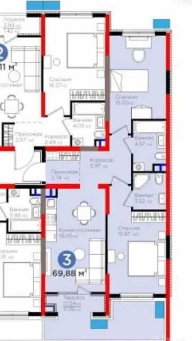 Sotiladi 3 xonali xonadon, 70 m² · Bisado · Yashnobod — surat 5