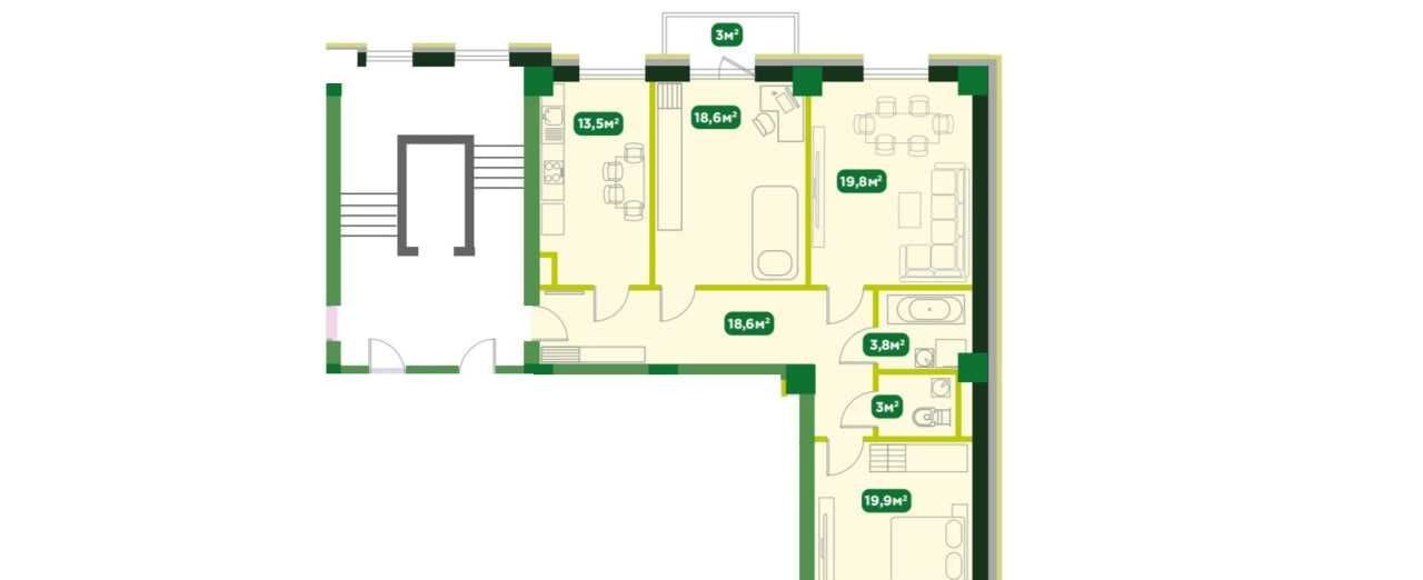 For sale 3-room apartment, 107 m² · Parkentgardens · Yashnabad — photo 2