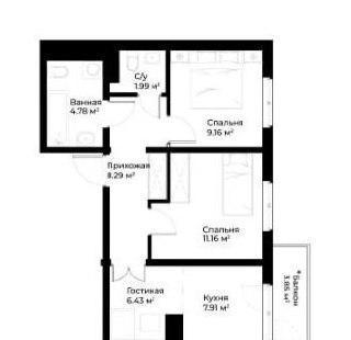Продаётся 3-комн. квартира, 51 м² · ЖК Oz Zamin · Яшнабад — фото 10