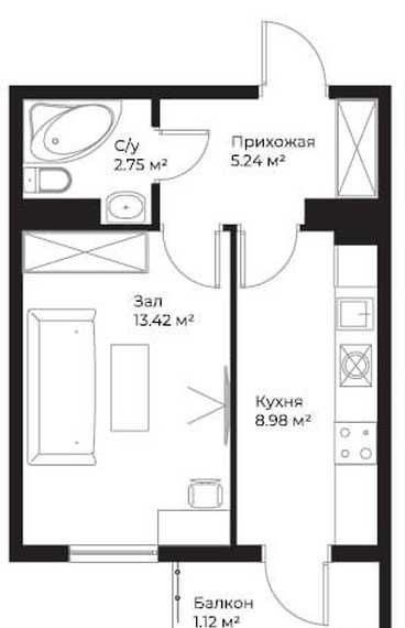Sotiladi 1 xonali xonadon, 32 m² · Assalomsohil · Yashnobod — surat 10