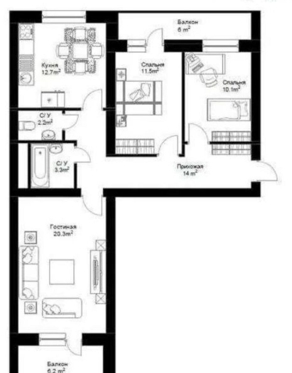 Продаётся 3-комн. квартира, 90 м² · ЖК Izzat · Яшнабад — фото 5