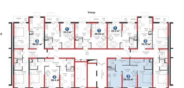 Продаётся 2-комн. квартира, 56.52 м² · ЖК Meros · Мирабад — фото 6
