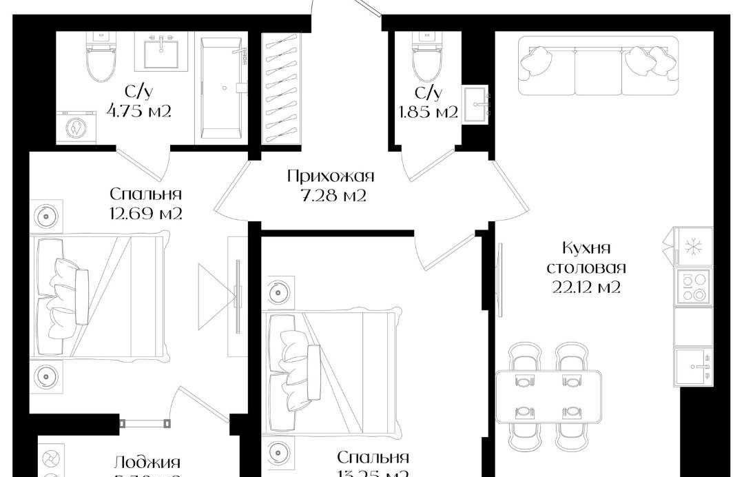 For sale 2-room apartment, 63.73 m² · Harizma · Yashnabad — photo 8