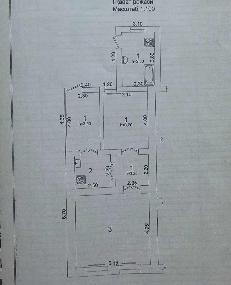 Sotiladi 3 xonali hovli, 92 m² · Mirobod — surat 3