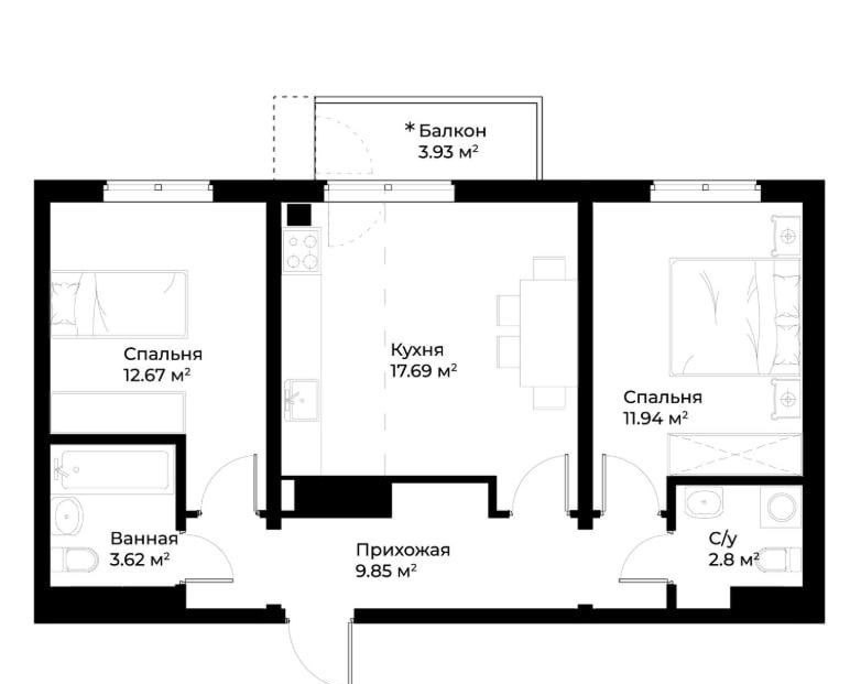 Продаётся 3-комн. квартира, 62.5 м² · ЖК Oz Zamin · Яшнабад — фото 8