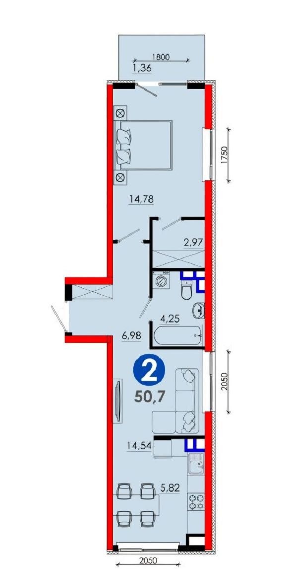 Продаётся 3-комн. квартира, 53.88 м² · ЖК Maftunmakon · Мирзо-Улугбек — фото 1