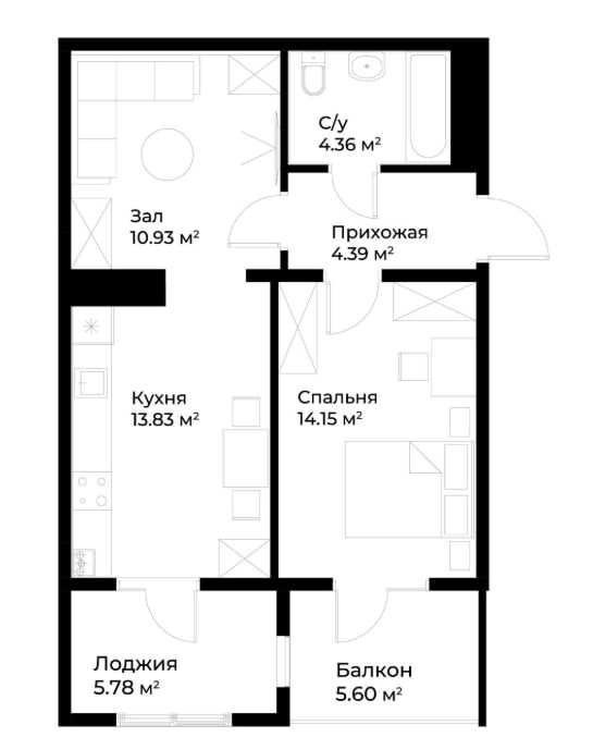 Продаётся 1-комн. квартира, 55.12 м² · ЖК Assalomjomiy · Алмазар — фото 8