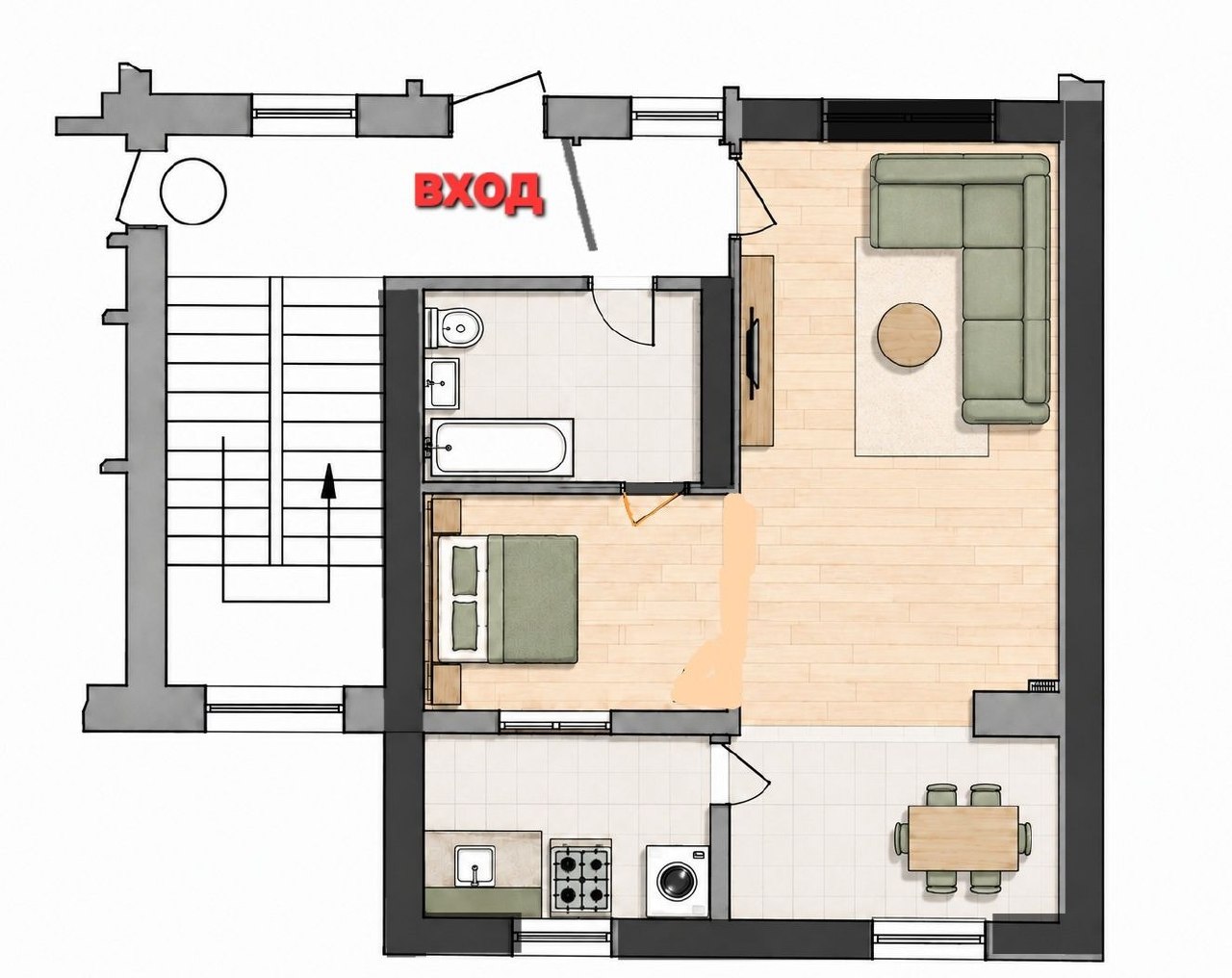 Продаётся 1-комн. квартира, 42.95 м² · Яккасарай — фото 9